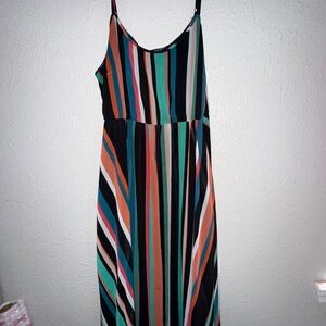 Multicolor Striped Maxi Dress